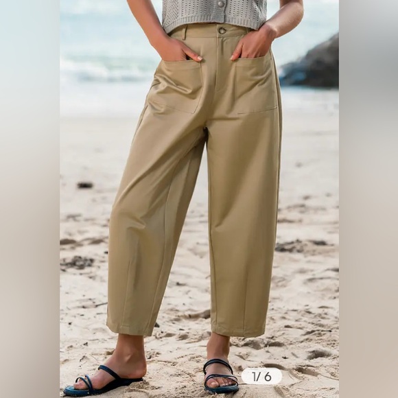 Cupshe Pants - Cupshe Tan Ankle-Length Women's Pants